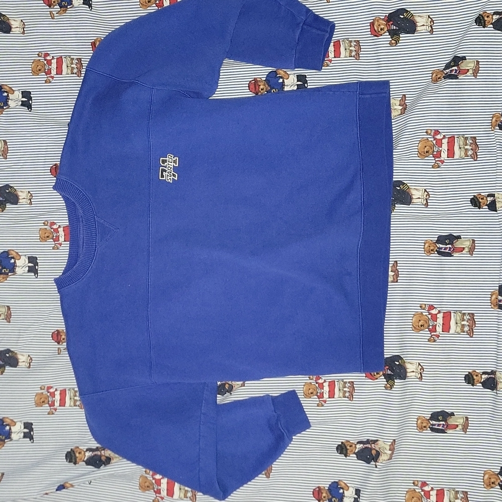 Vintage STARTER Pro80 Heavyweight Kids Blue Sweatshirt Large